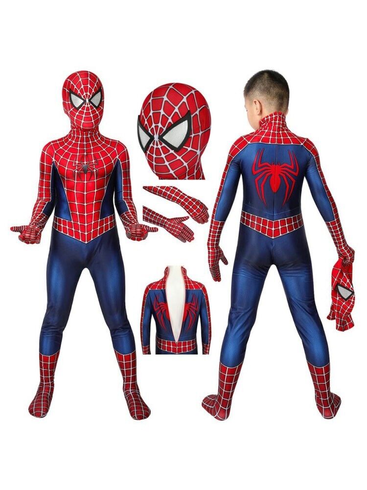ZUITEH Boy Spider Superhero Costume Halloween Party Kids Jumpsuit Cosplay Bodysuit Children Great Gifts for Kids